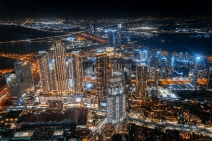 View of the skyscrapers in Dubai Marina, a popular location to buy property in Dubai.