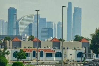 A family house in Dubai community with modern green spaces.