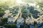Modern luxury villas with swimming pools on Palm Jumeirah, Dubai, a symbol of the premium Dubai's property market.