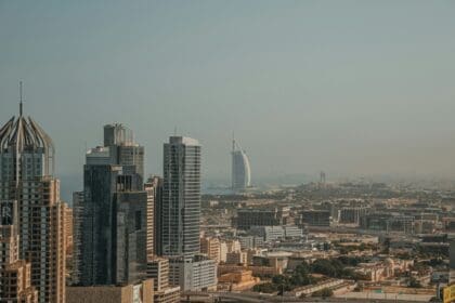 A panoramic view of the modern Dubai skyline, showing the evolution of the Dubai property market over the years.