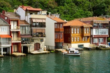 Modern residential complex in Istanbul overlooking the Bosphorus.